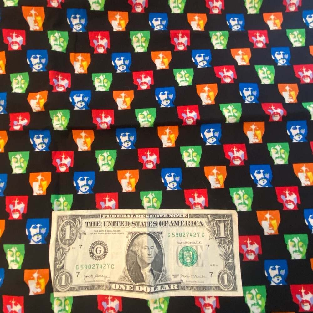 Colorful BEATLES Patterned Fabric - Picture 4 of 5